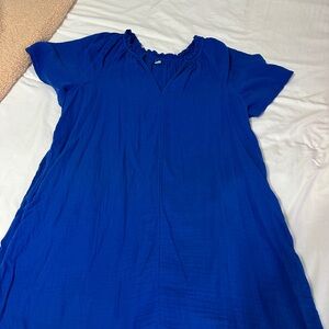 Old Navy Vibrant Blue Short Sleeve Dress